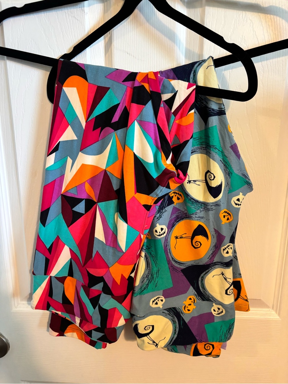 😍SET of 2-LuLaRoe Multicolor Geometric & Halloween Print Leggings Size 18/20